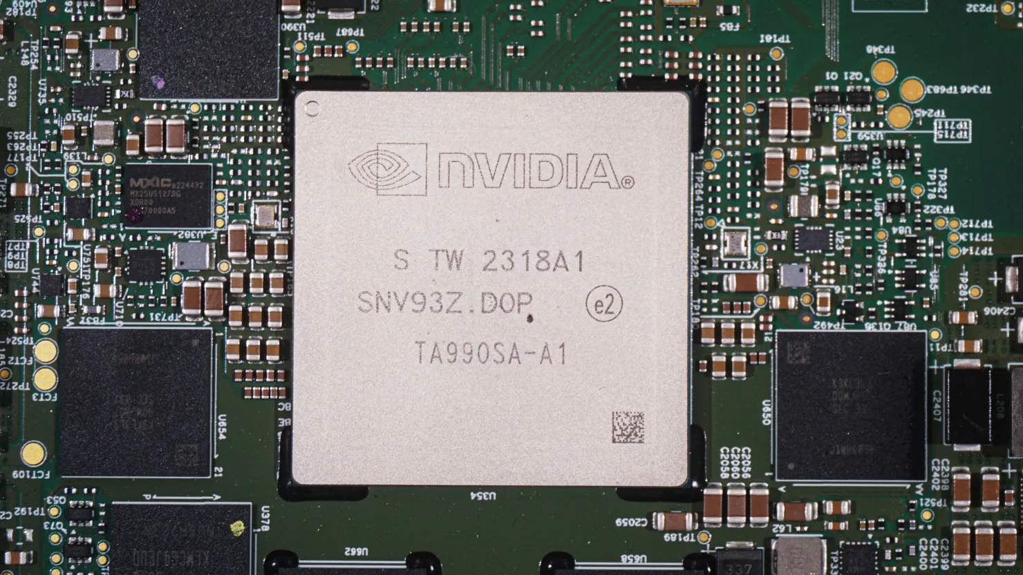 A Nvidia chip displayed at the Mobile World Congress in Shanghai on June 26, 2024.