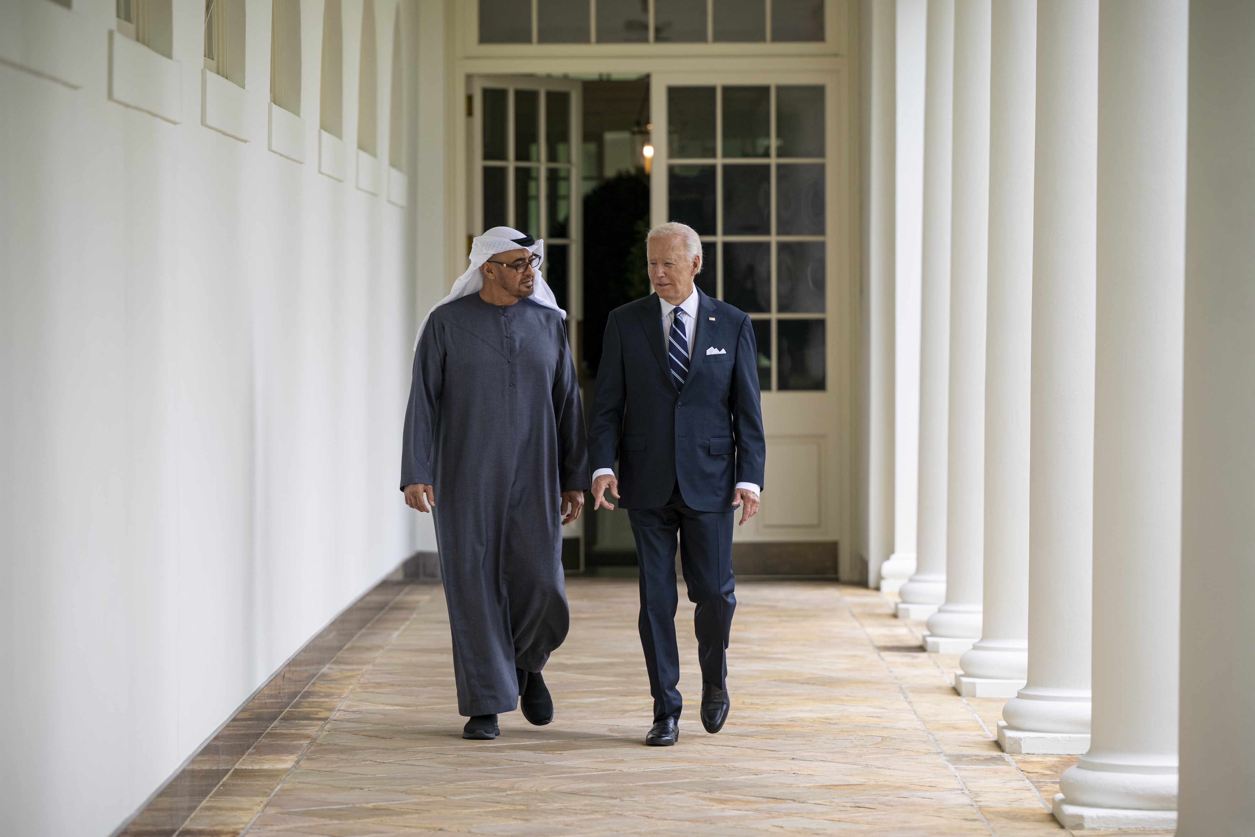 MBZ and Biden walking 