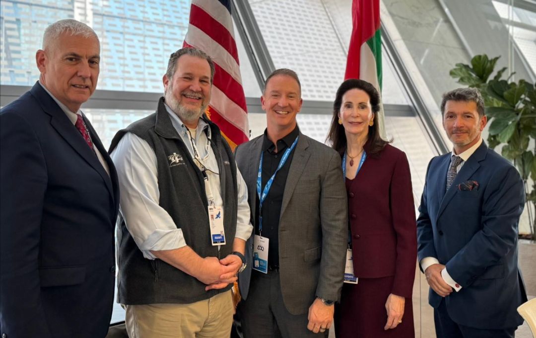 (From L to R): President of the U.S.-U.A.E. Business Council Danny Sebright, Chairman & CEO of Inveniam Patrick O'Meara, Vice President of Investments at G42 Jonathan Nieman, Executive Vice Chair of Cushman & Wakefield Tara Stacom, Deputy Chief of Mission at the U.S. Embassy Abu Dhabi Eric Gaudiosi